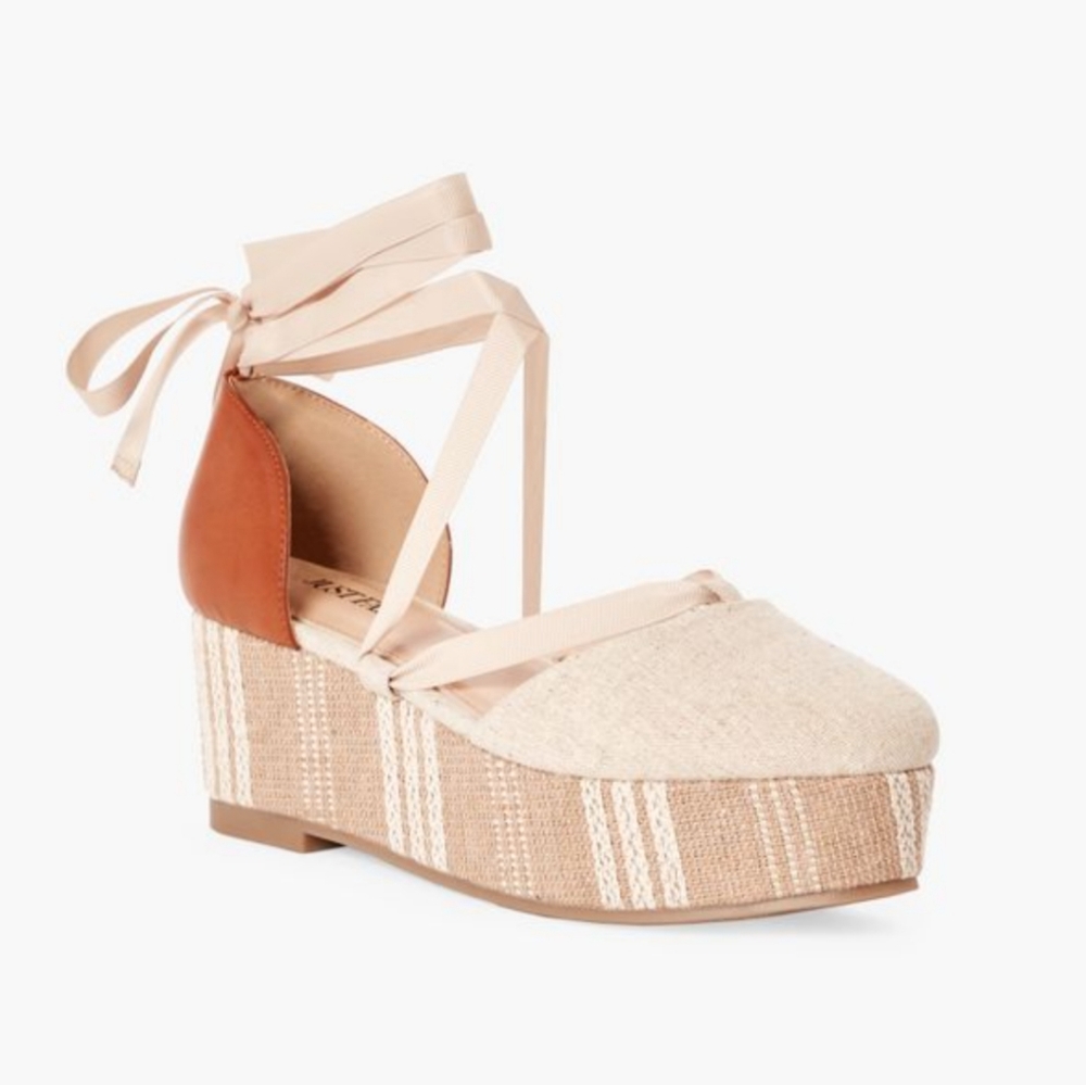SOLD Bernetta Espadrille Lace-up Wedge